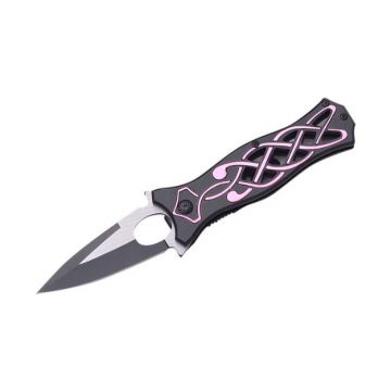 Fantasy Tattoo Design Action Assist Folding Knife 4.5" Closed